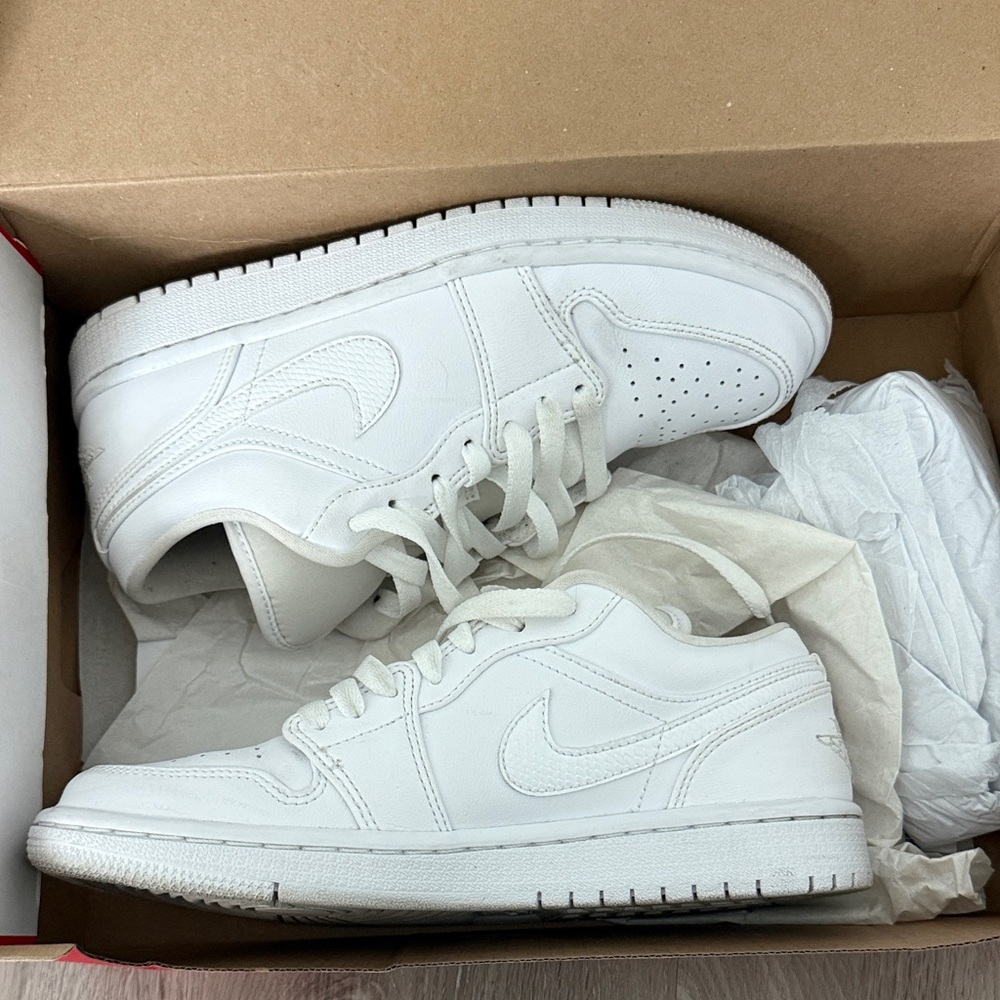 Air Jordan Triple White Low-Top Sneakers